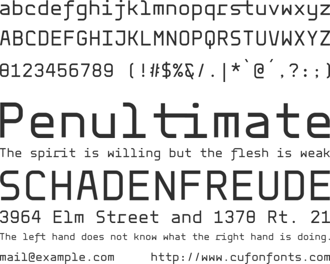 ADER font preview
