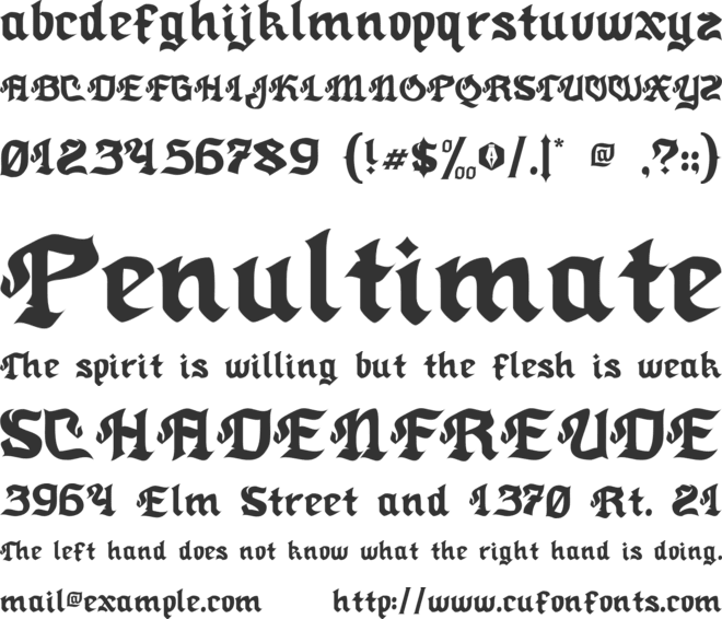 Callimathy font preview