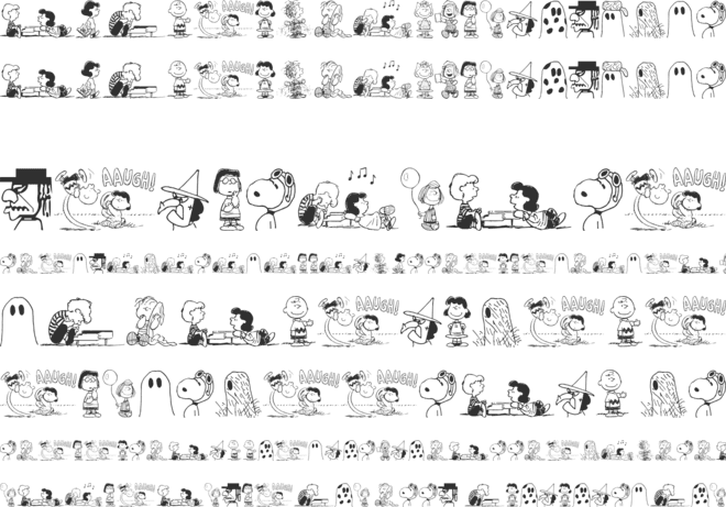 Peanuts Gang Dings font preview