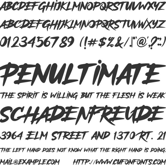 Bornneo font preview