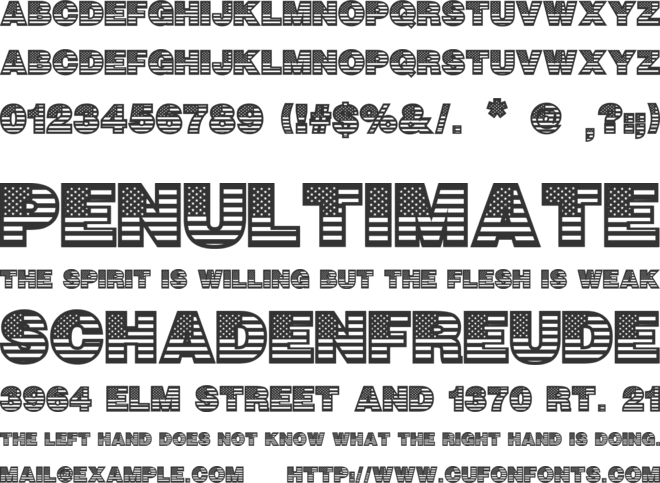 American Pride font preview