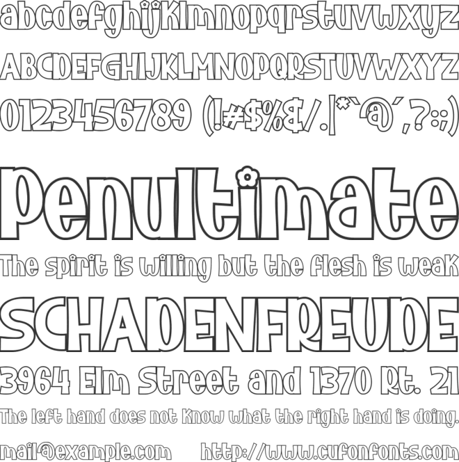 Bunny Flowers Outline font preview