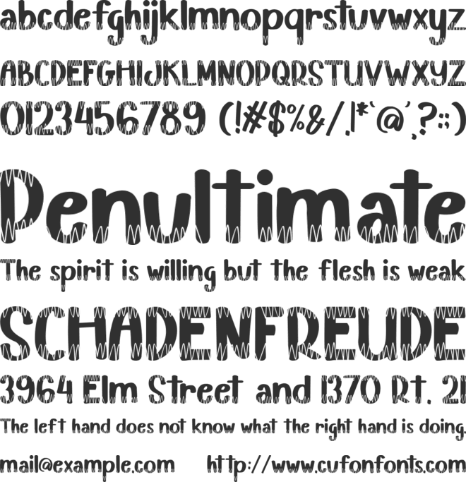 ZigZag Chocolate font preview