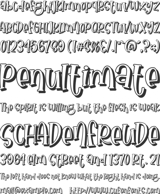 Nona Manis Shadow font preview