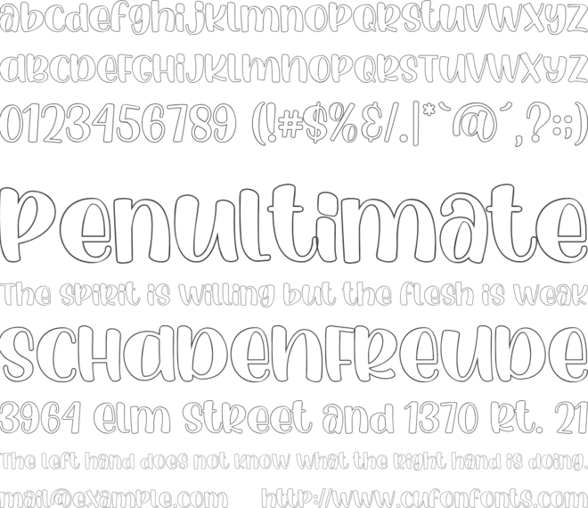 Luar Galaxy Outline font preview