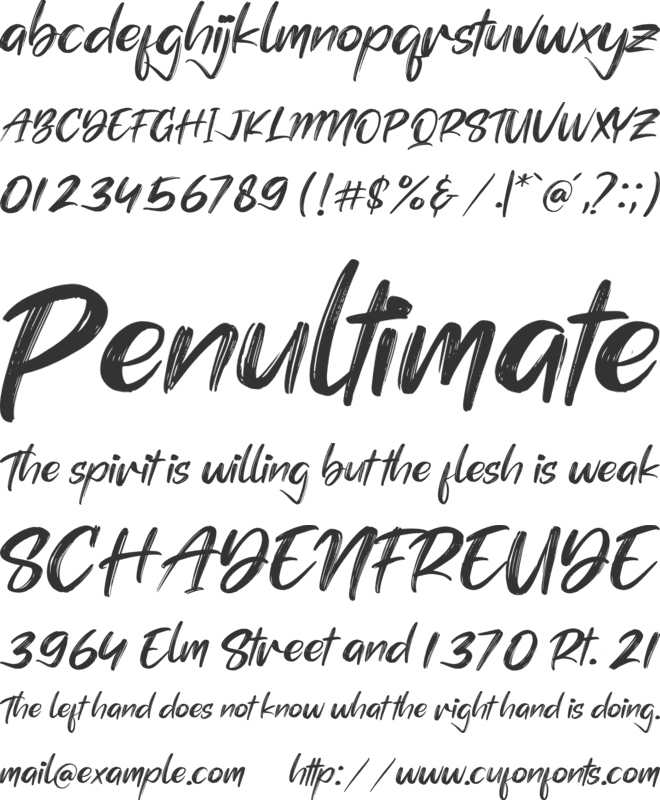 Simphony Brushe font preview