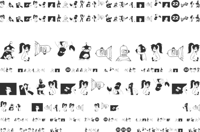 Futurama Alien Alphabet Two font preview