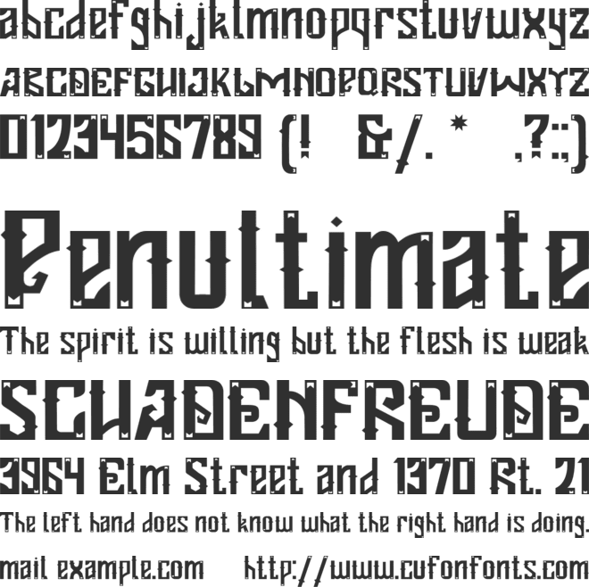 Siluang font preview