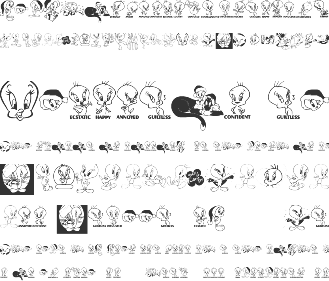 Totally Tweetie font preview