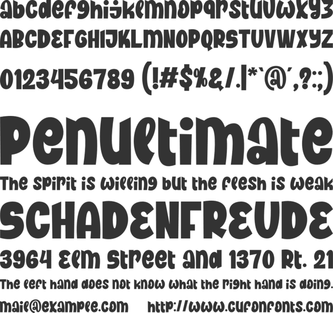 Showzee font preview