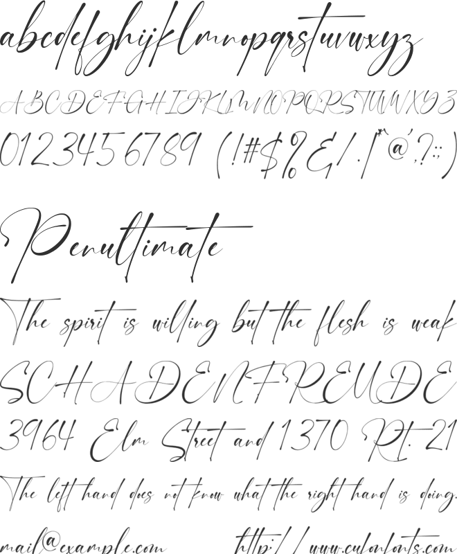 Handcaster font preview