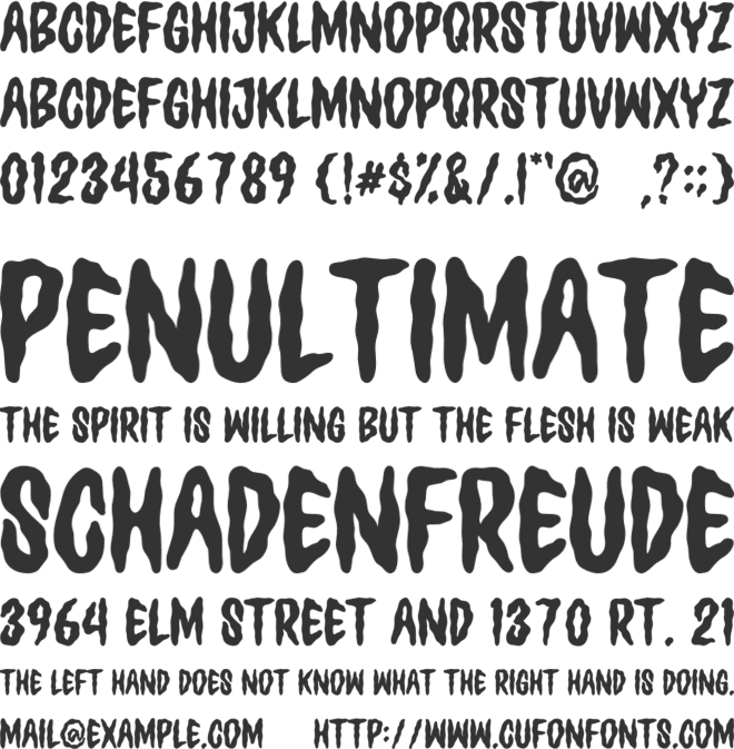 Ghoulies font preview