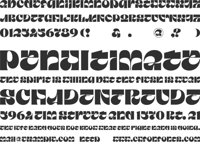 Taklobo Trial font preview