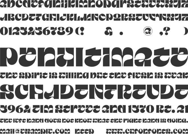 Taklobo Trial font preview