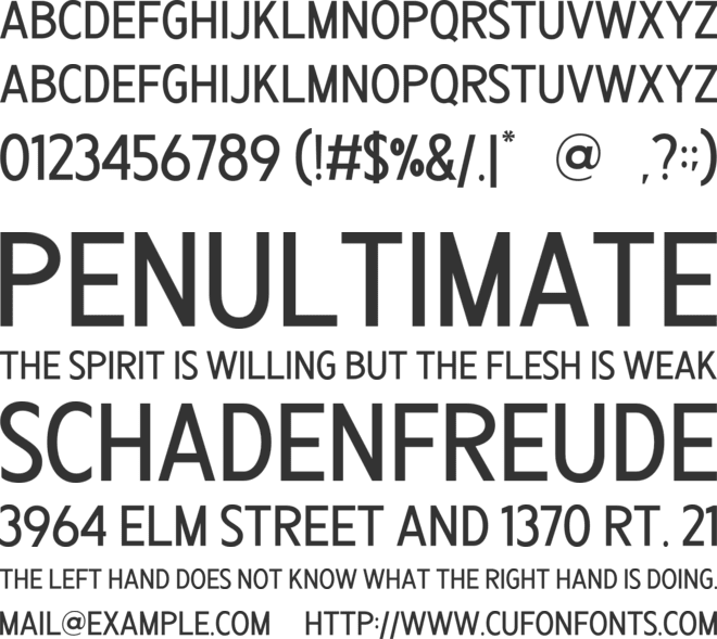 Cossines font preview