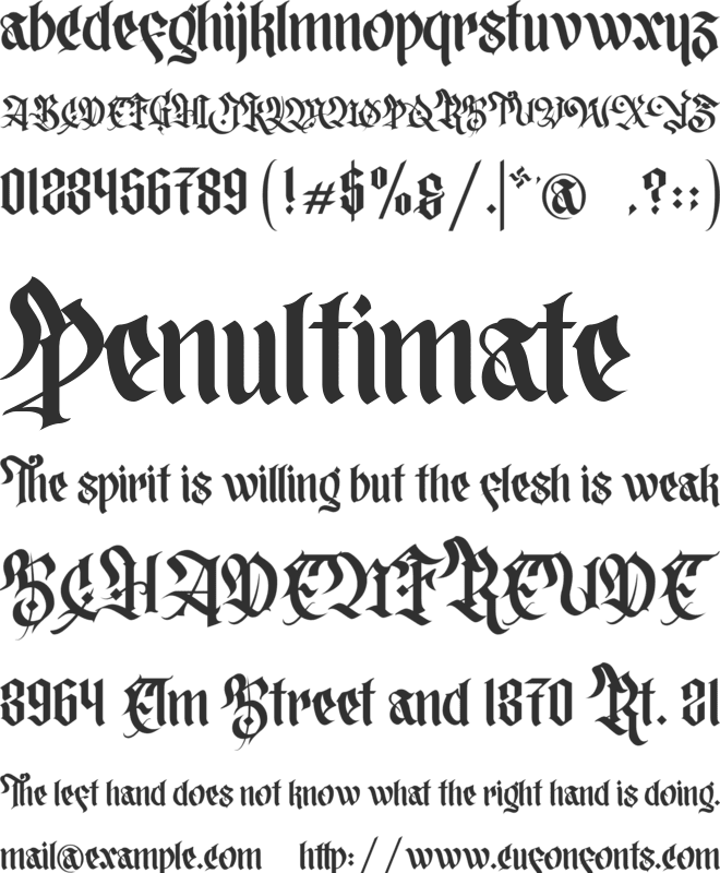 Mortal Claws font preview