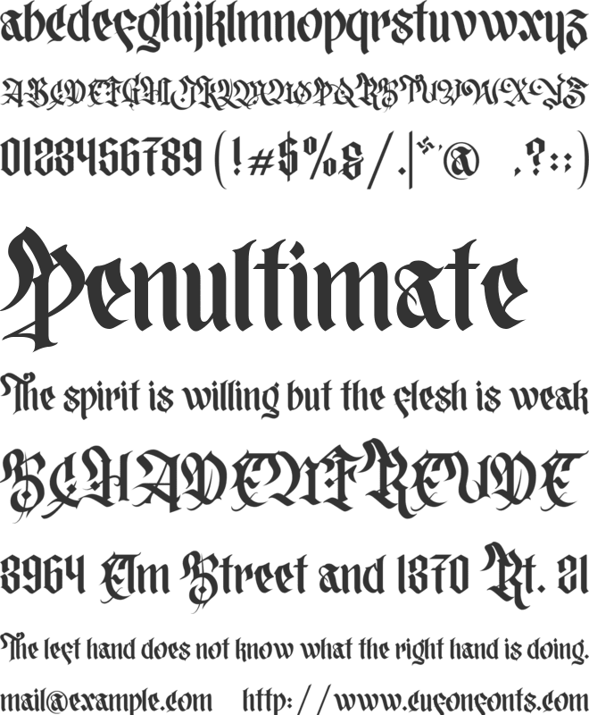 Mortal Claws font preview