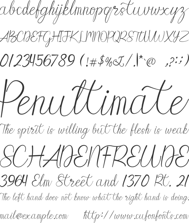 Mulberry font preview