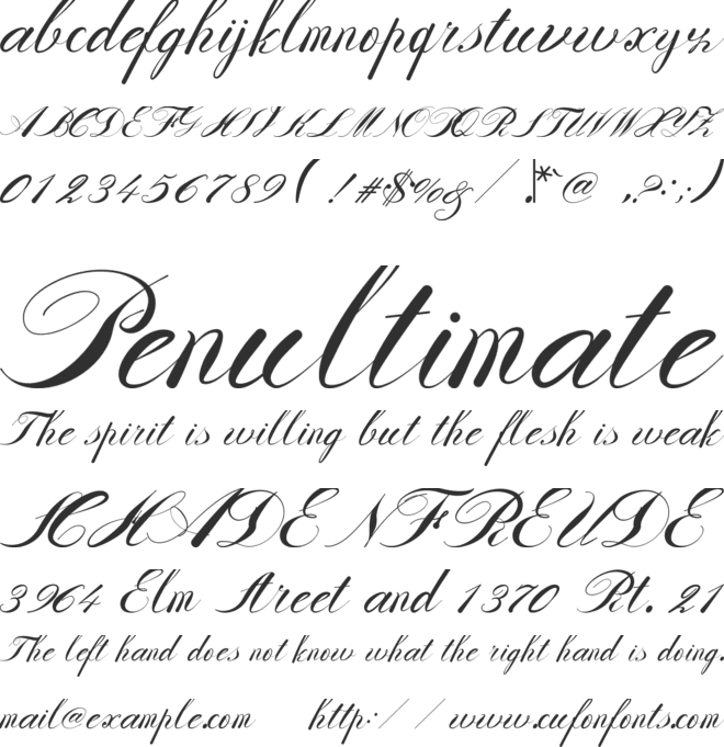 Sunset font preview