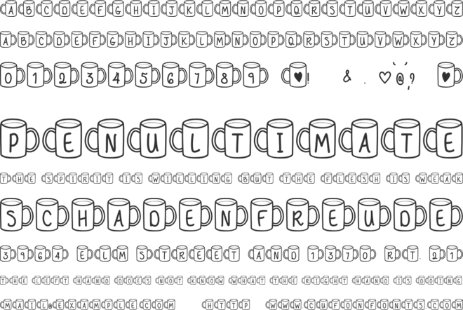 MF Coffee Mugs font preview