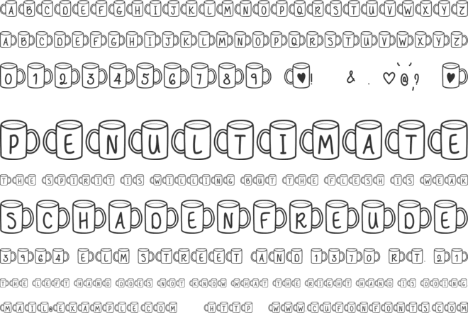 MF Coffee Mugs font preview