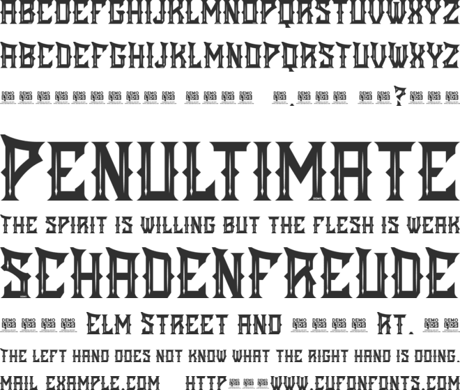 Night Vengeance font preview