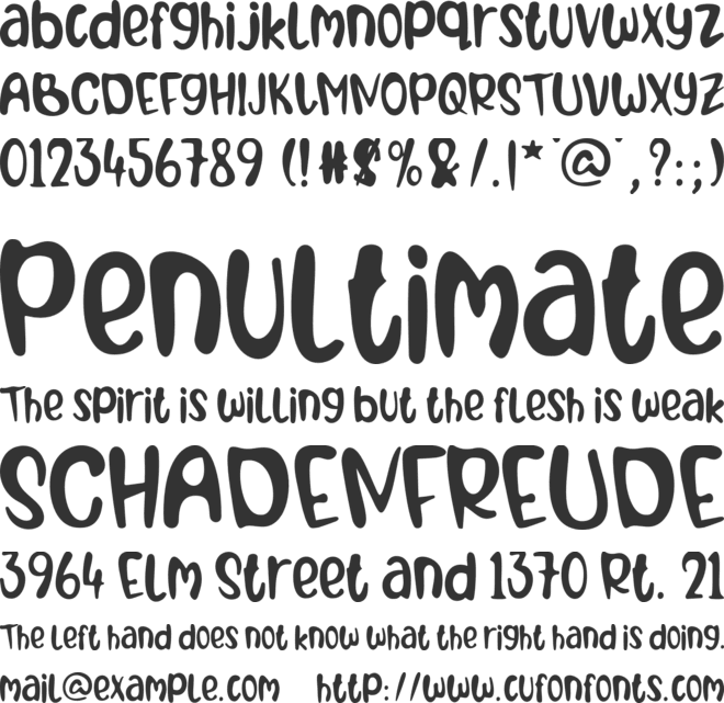 Andy Bear font preview