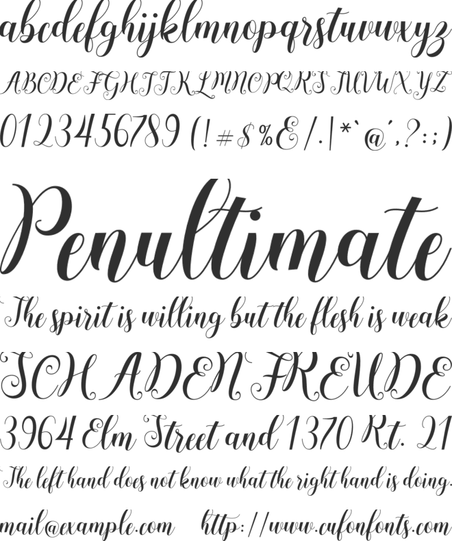 Andesia font preview
