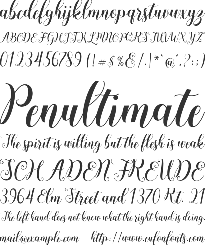 Andesia font preview