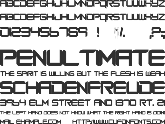 Amazing Spider Man font preview