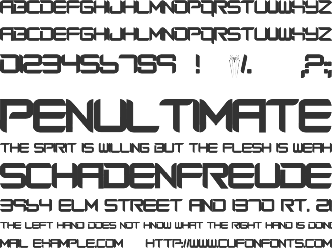 Amazing Spider Man font preview