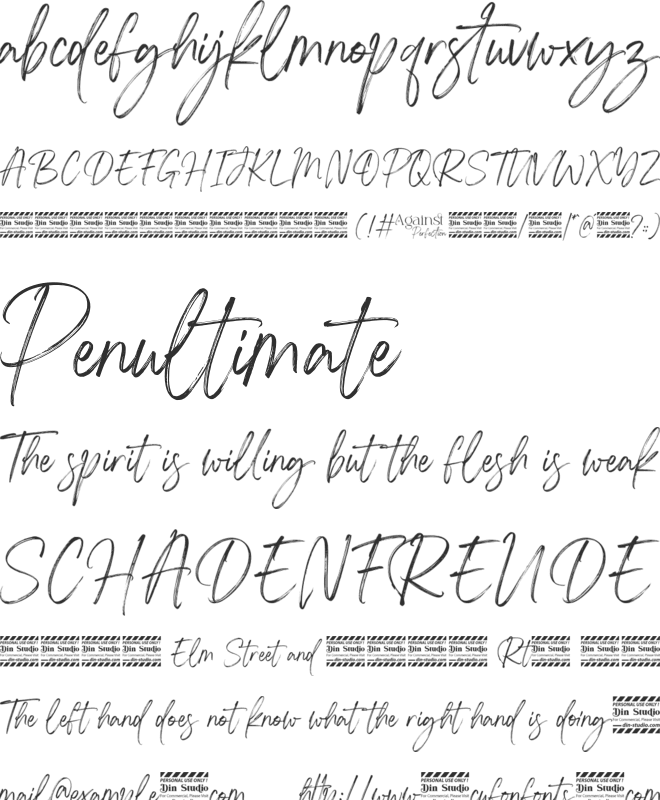 Against Perfection Script Personal Use font preview