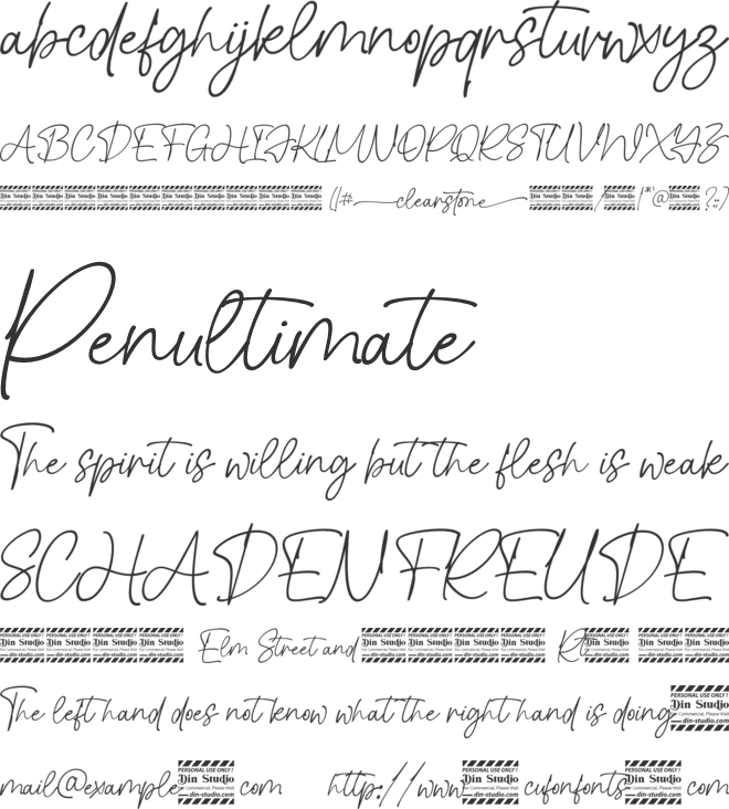Clearstone Personal Use font preview