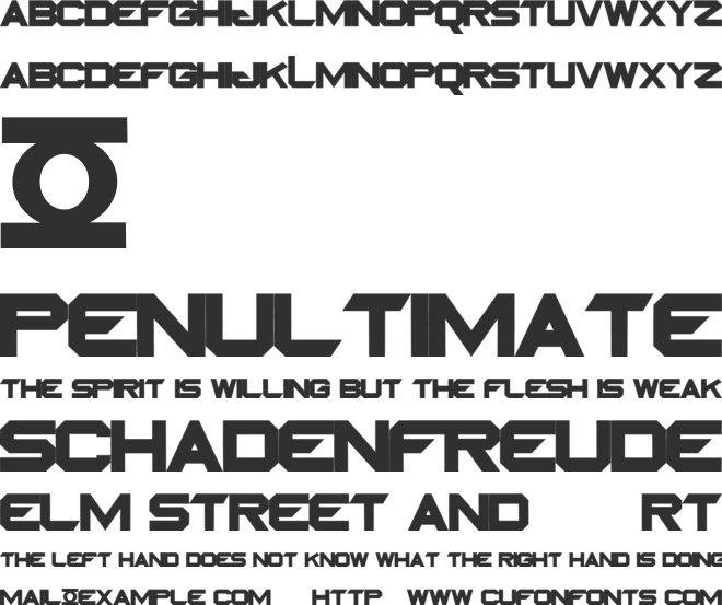 GREEN LANTERN MOVIE font preview