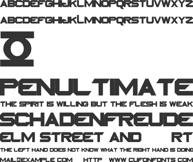 GREEN LANTERN MOVIE font preview