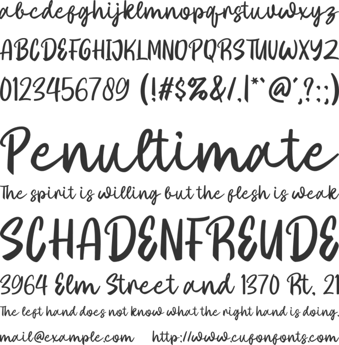 Showdriel font preview