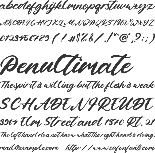 Herewell Creek font preview