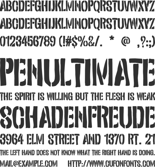 The School Army font preview