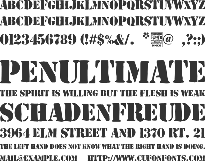 Marbella Army font preview