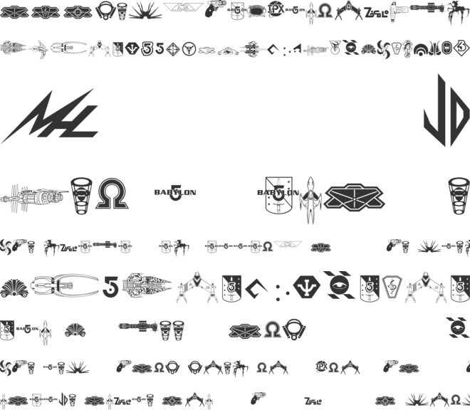 B5 Symbols font preview