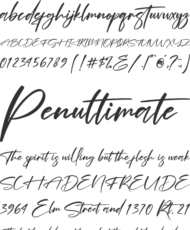Hendycroft Signature font preview