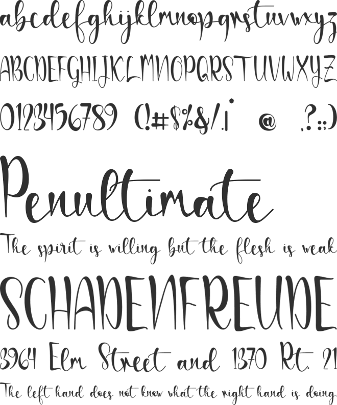 Hillaya-PERSONAL USE font preview