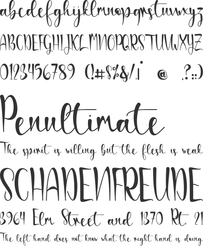 Hillaya-PERSONAL USE font preview