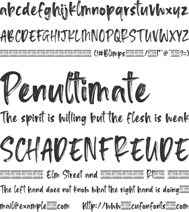 Blimps personal use font preview