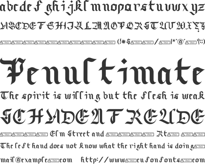 Blacklock font preview