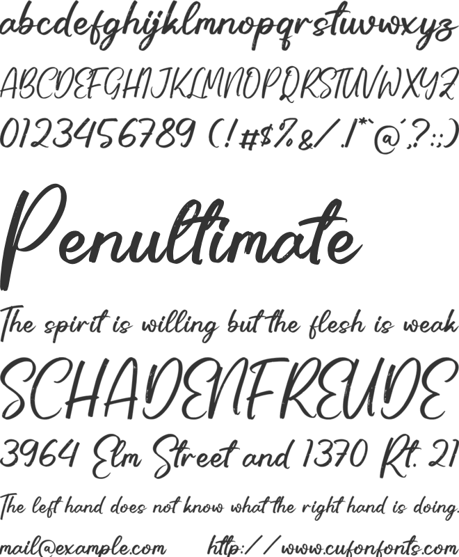 Dailymilk font preview