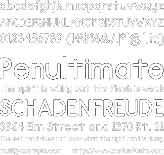 Ameston Outline font preview