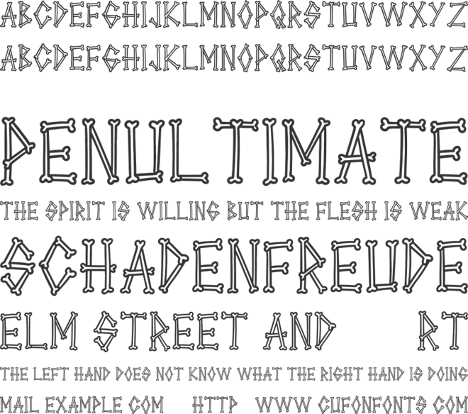 Warbones font preview