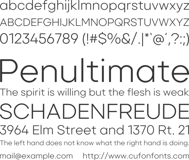 Primeform Pro font preview