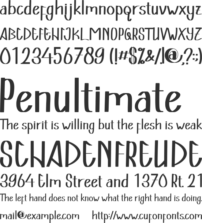 Humbelgood font preview